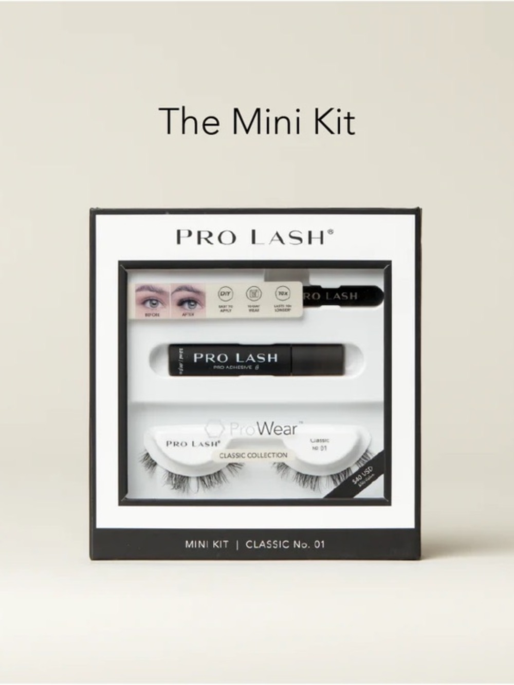 Pro Lash Starter Kit Classic 01- Black Lashes & Tools
